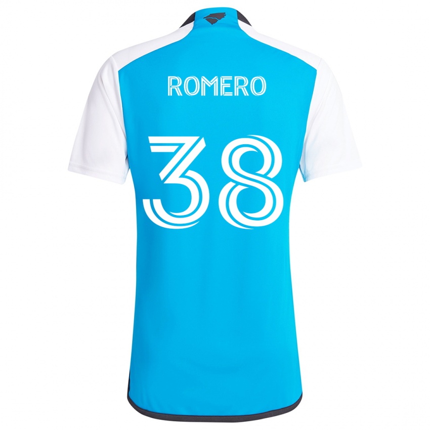 Dětské Brian Romero #38 Modrá Bílá Domů Hráčské Dresy 2024/25 Dres