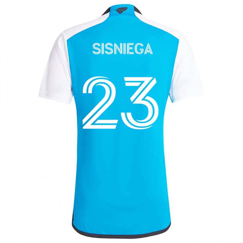 Dětské Pablo Sisniega #23 Modrá Bílá Domů Hráčské Dresy 2024/25 Dres