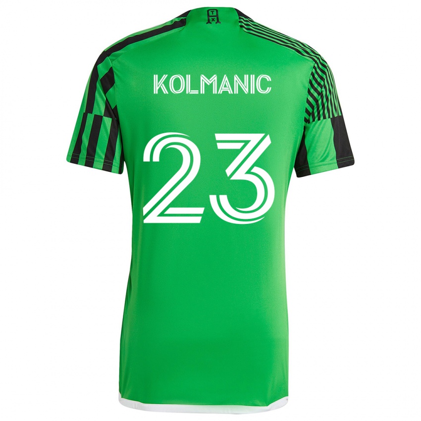 Dětské Zan Kolmanic #23 Zelená Černá Domů Hráčské Dresy 2024/25 Dres