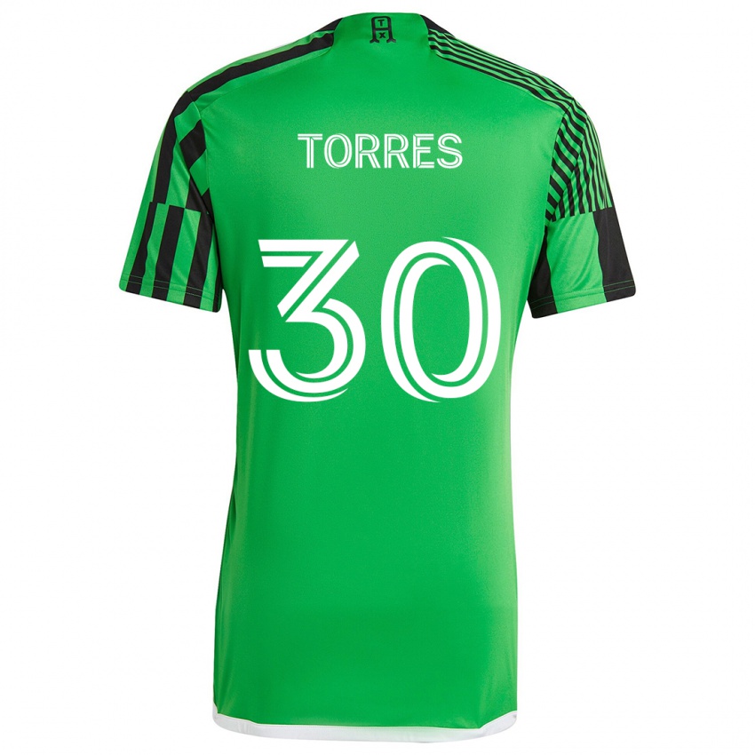 Dětské Ervin Torres #30 Zelená Černá Domů Hráčské Dresy 2024/25 Dres