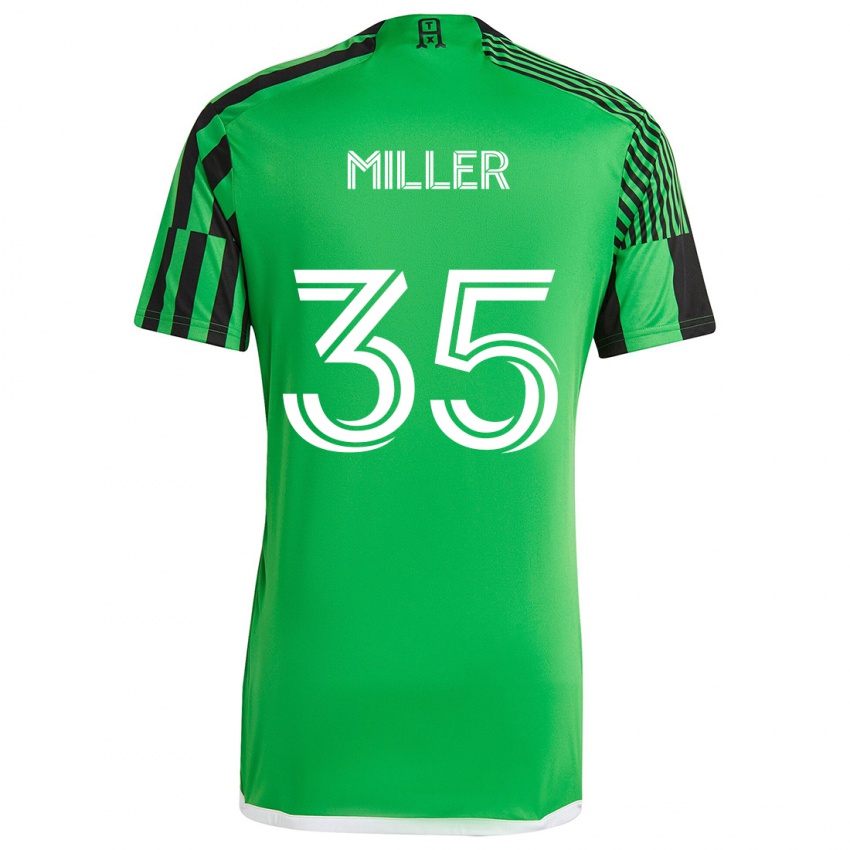 Dětské Mason Miller #35 Zelená Černá Domů Hráčské Dresy 2024/25 Dres