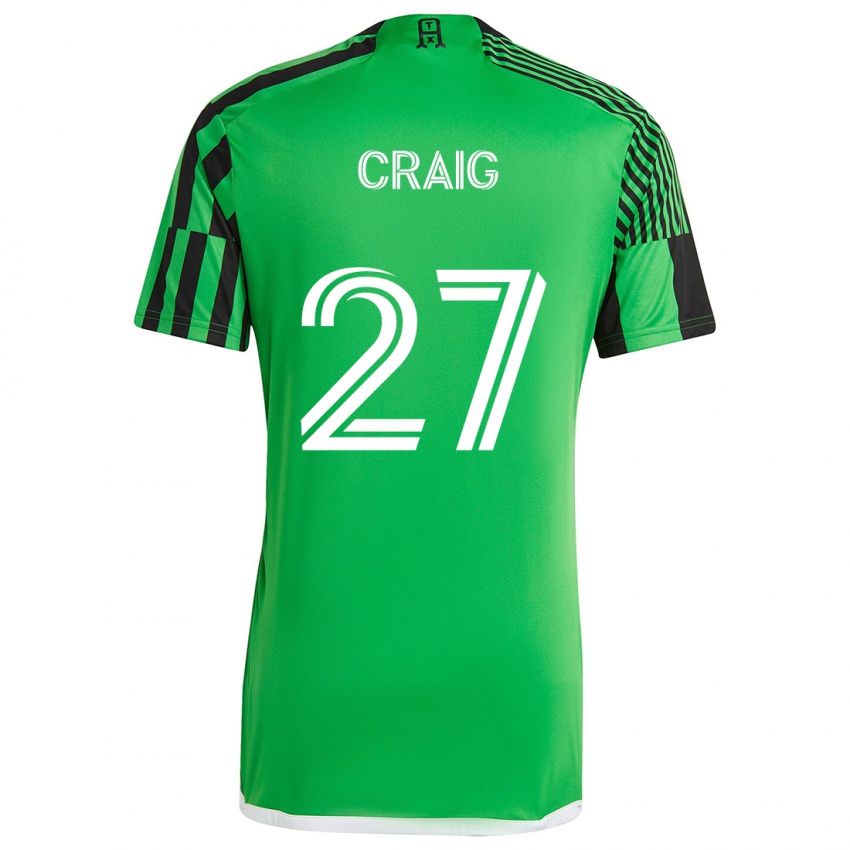 Dětské Brandan Craig #27 Zelená Černá Domů Hráčské Dresy 2024/25 Dres