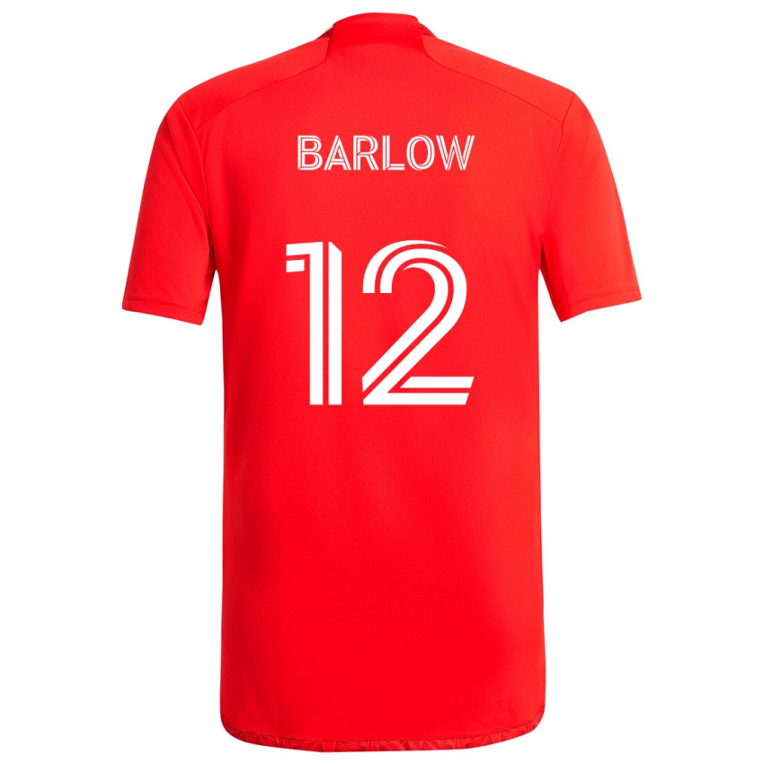 Dětské Tom Barlow #12 Červená Bílá Domů Hráčské Dresy 2024/25 Dres