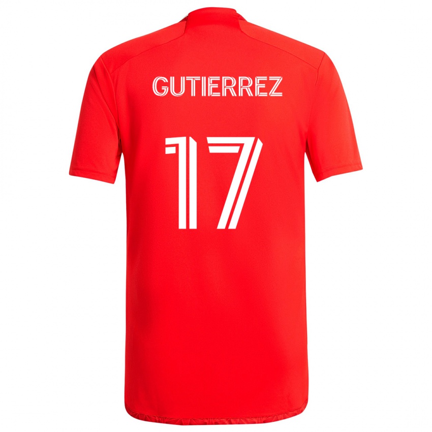 Dětské Brian Gutiérrez #17 Červená Bílá Domů Hráčské Dresy 2024/25 Dres