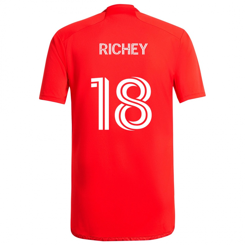 Dětské Spencer Richey #18 Červená Bílá Domů Hráčské Dresy 2024/25 Dres