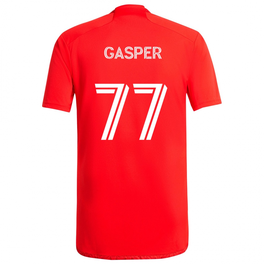 Dětské Chase Gasper #77 Červená Bílá Domů Hráčské Dresy 2024/25 Dres