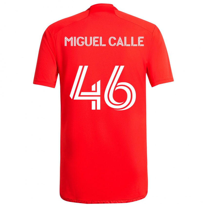 Dětské Juan Miguel Calle #46 Červená Bílá Domů Hráčské Dresy 2024/25 Dres