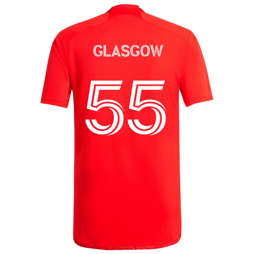 Dětské Omari Glasgow #55 Červená Bílá Domů Hráčské Dresy 2024/25 Dres