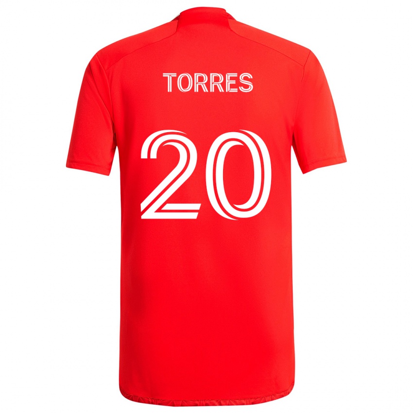 Dětské Jairo Torres #20 Červená Bílá Domů Hráčské Dresy 2024/25 Dres