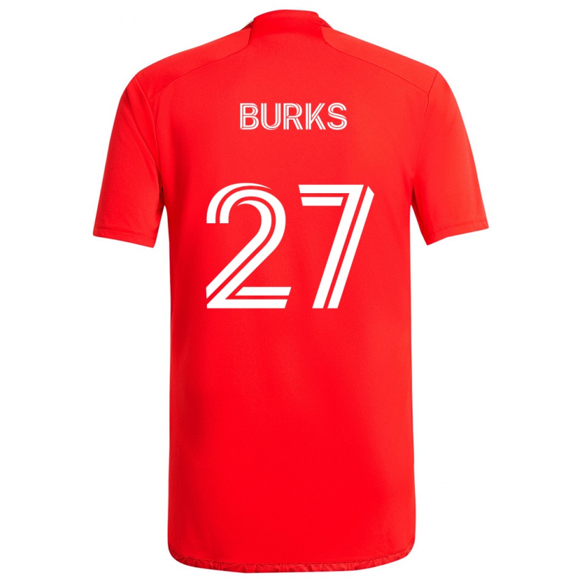 Dětské Kendall Burks #27 Červená Bílá Domů Hráčské Dresy 2024/25 Dres