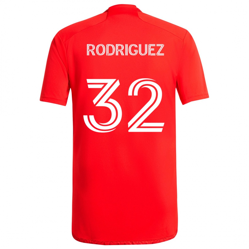 Dětské Missael Rodríguez #32 Červená Bílá Domů Hráčské Dresy 2024/25 Dres