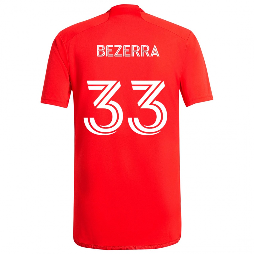 Dětské Victor Bezerra #33 Červená Bílá Domů Hráčské Dresy 2024/25 Dres