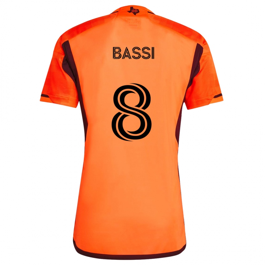 Dětské Amine Bassi #8 Oranžová Černá Domů Hráčské Dresy 2024/25 Dres