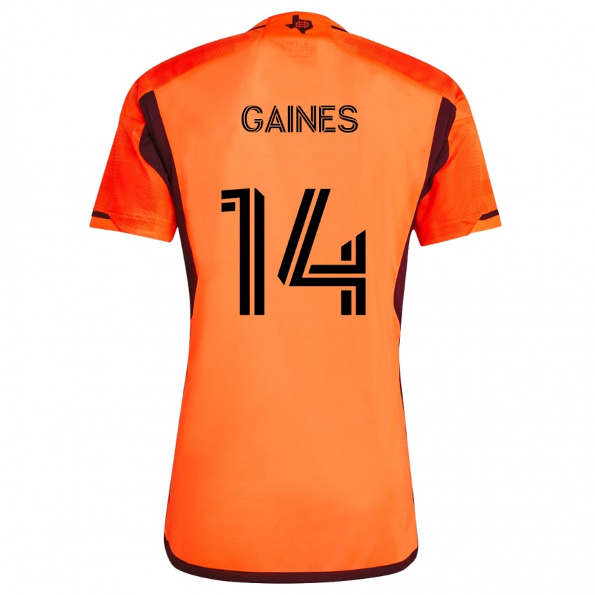 Dětské Mckinze Gaines #14 Oranžová Černá Domů Hráčské Dresy 2024/25 Dres