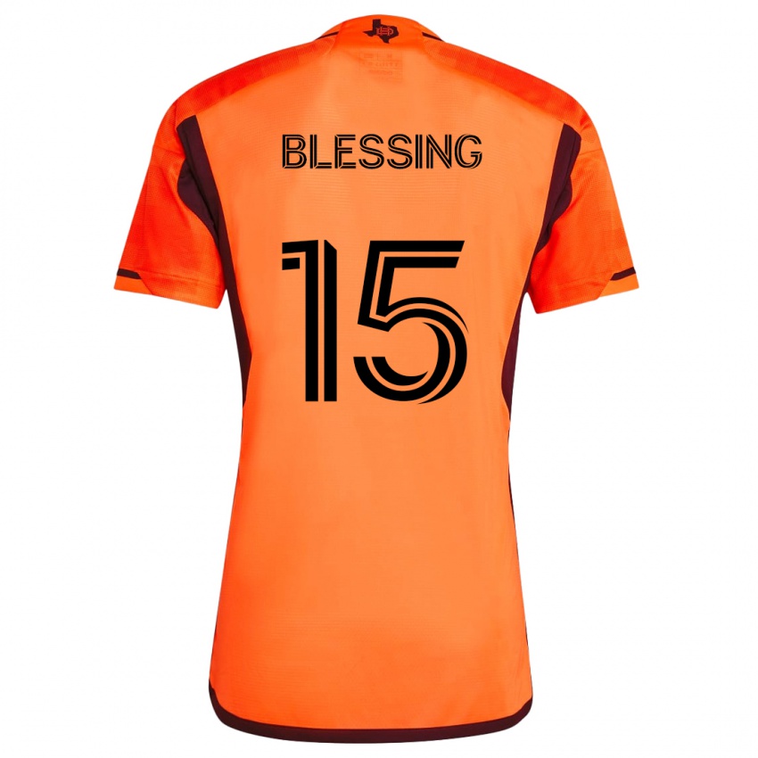 Dětské Latif Blessing #15 Oranžová Černá Domů Hráčské Dresy 2024/25 Dres