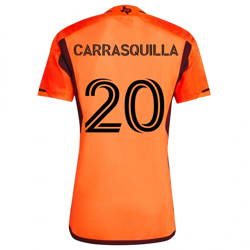 Dětské Adalberto Carrasquilla #20 Oranžová Černá Domů Hráčské Dresy 2024/25 Dres