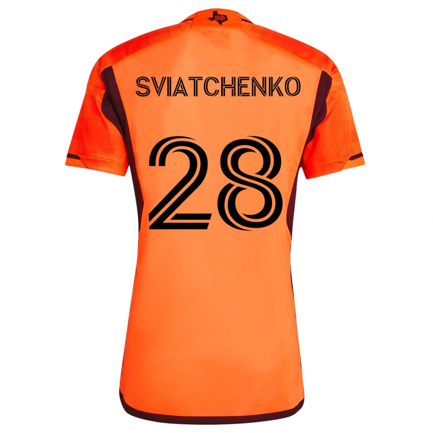 Dětské Erik Sviatchenko #28 Oranžová Černá Domů Hráčské Dresy 2024/25 Dres