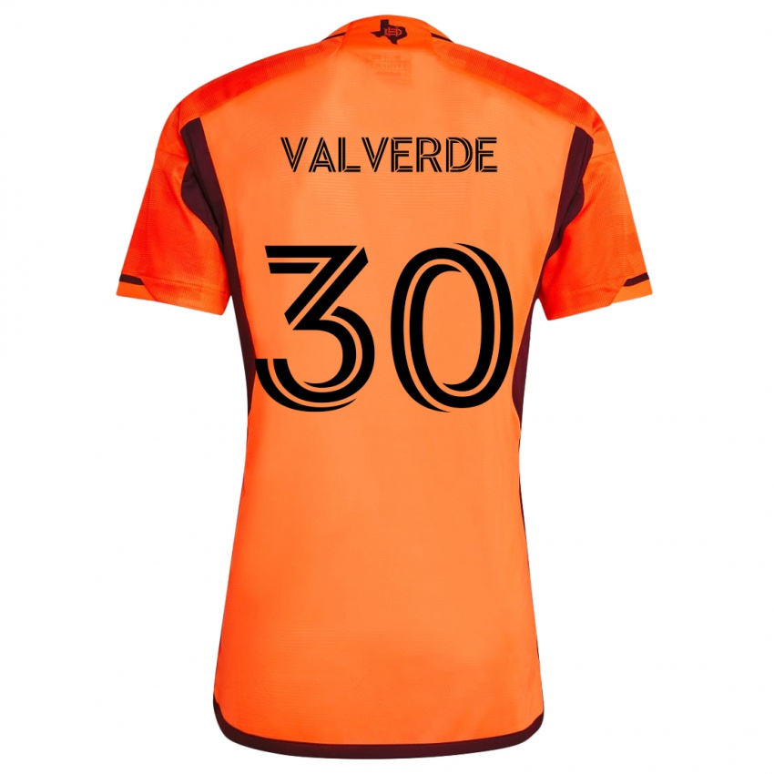 Dětské Jefferson Valverde #30 Oranžová Černá Domů Hráčské Dresy 2024/25 Dres