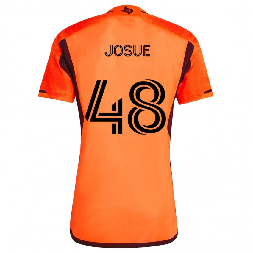 Dětské Josué #48 Oranžová Černá Domů Hráčské Dresy 2024/25 Dres