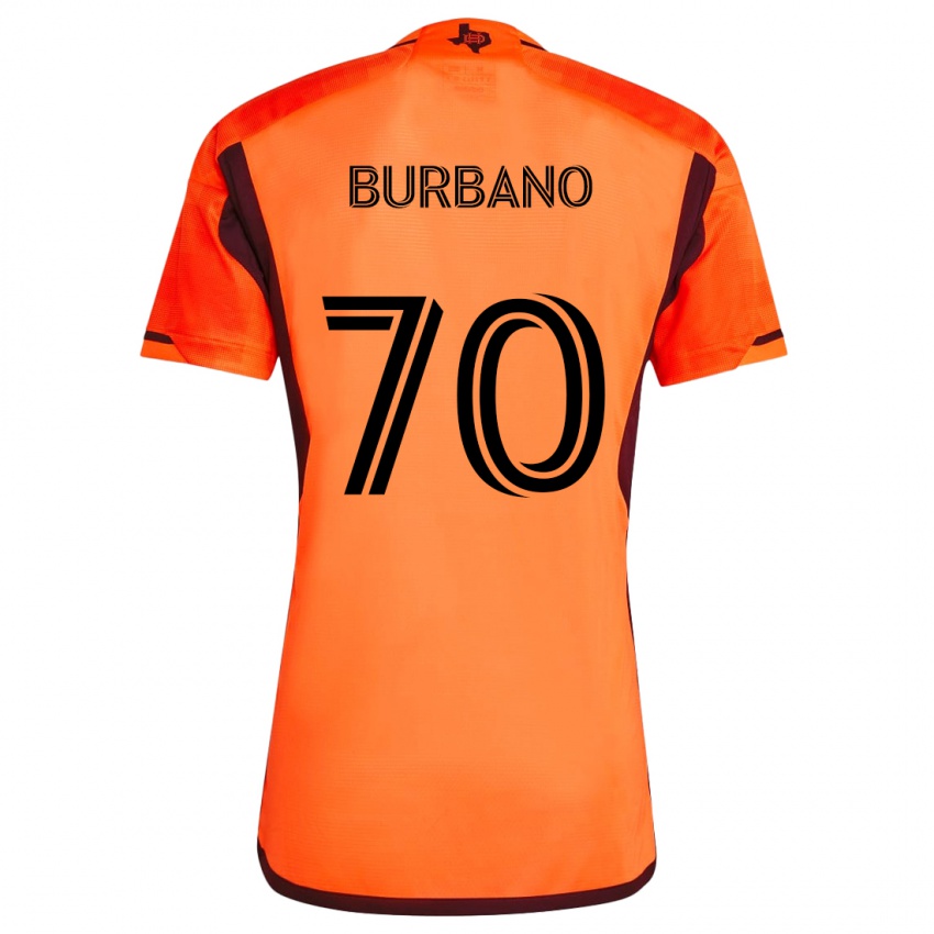 Dětské Jordy Burbano #70 Oranžová Černá Domů Hráčské Dresy 2024/25 Dres