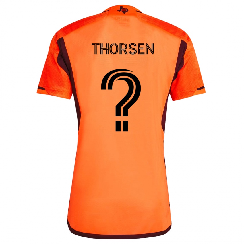 Dětské Liam Thorsen #0 Oranžová Černá Domů Hráčské Dresy 2024/25 Dres