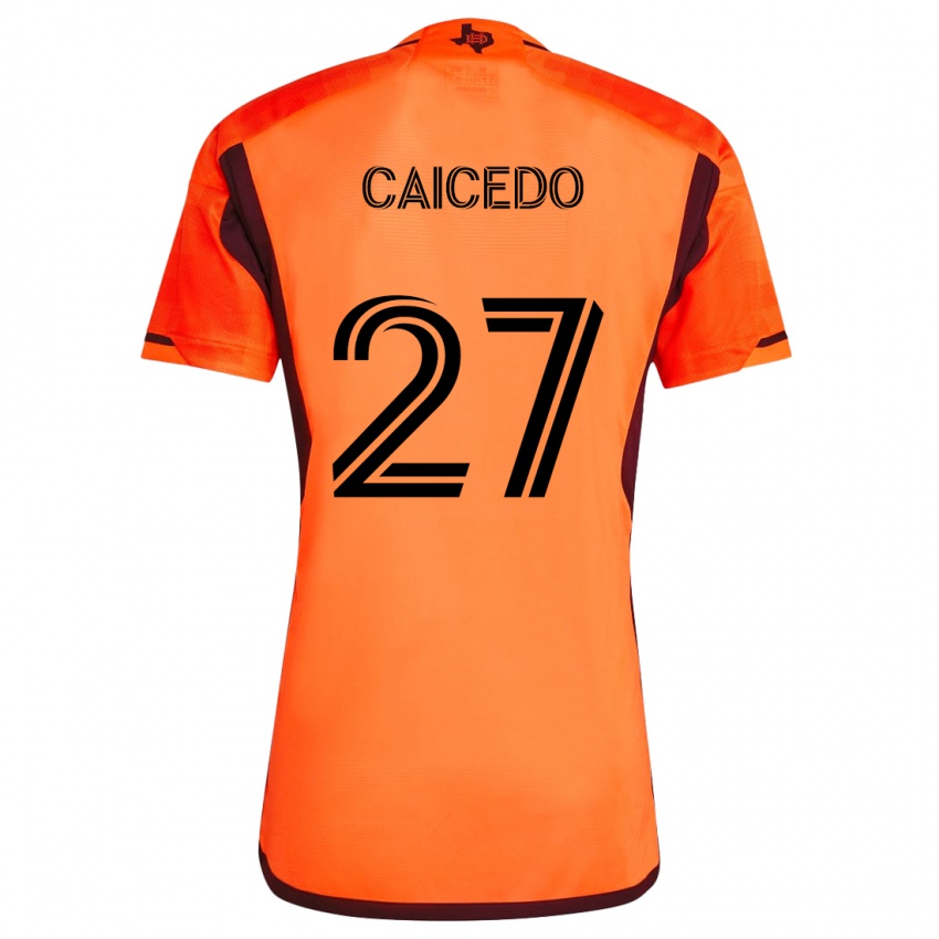 Dětské Luis Caicedo #27 Oranžová Černá Domů Hráčské Dresy 2024/25 Dres