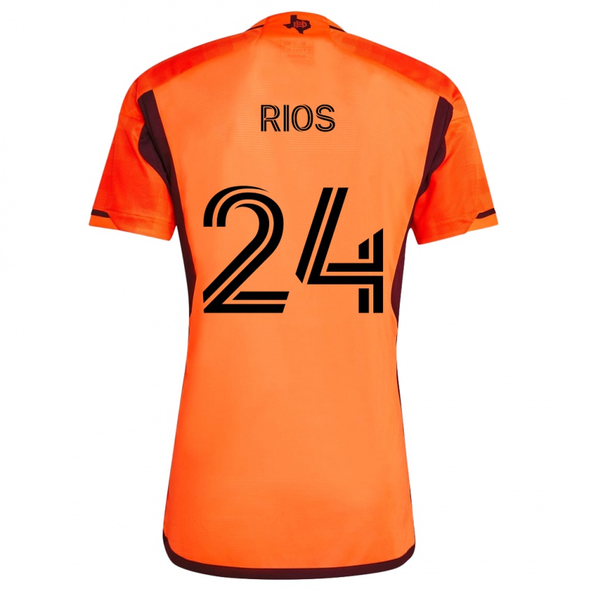 Dětské Paolo Ríos #24 Oranžová Černá Domů Hráčské Dresy 2024/25 Dres