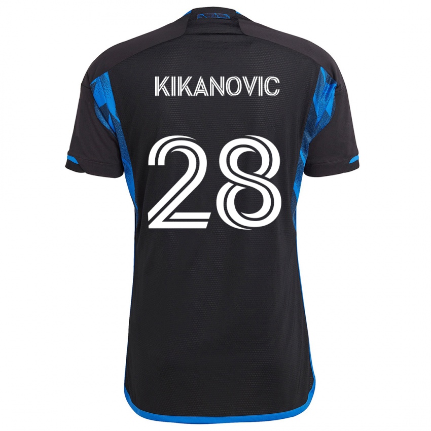 Dětské Benjamin Kikanovic #28 Modrá Černá Domů Hráčské Dresy 2024/25 Dres