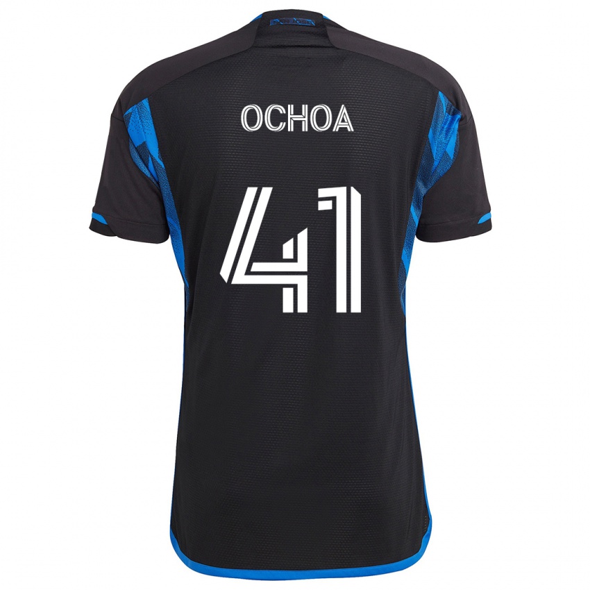 Dětské Emmanuel Ochoa #41 Modrá Černá Domů Hráčské Dresy 2024/25 Dres