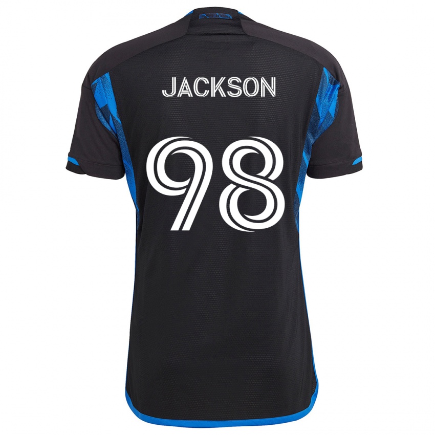 Dětské Jacob Jackson #98 Modrá Černá Domů Hráčské Dresy 2024/25 Dres