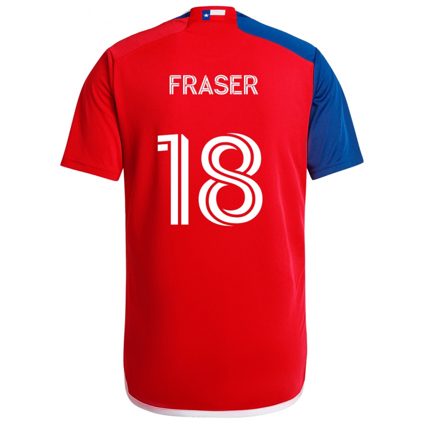 Dětské Liam Fraser #18 Modrá Červená Domů Hráčské Dresy 2024/25 Dres