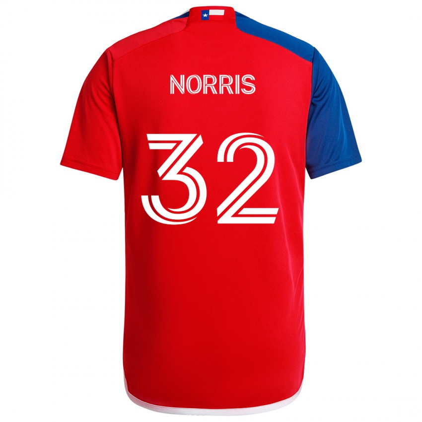 Dětské Nolan Norris #32 Modrá Červená Domů Hráčské Dresy 2024/25 Dres