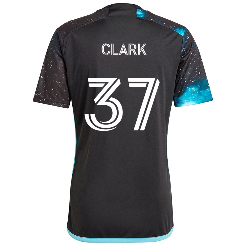 Dětské Caden Clark #37 Černá Modrá Domů Hráčské Dresy 2024/25 Dres