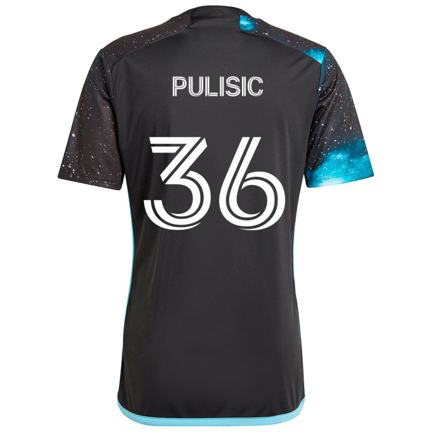 Dětské Will Pulisic #36 Černá Modrá Domů Hráčské Dresy 2024/25 Dres