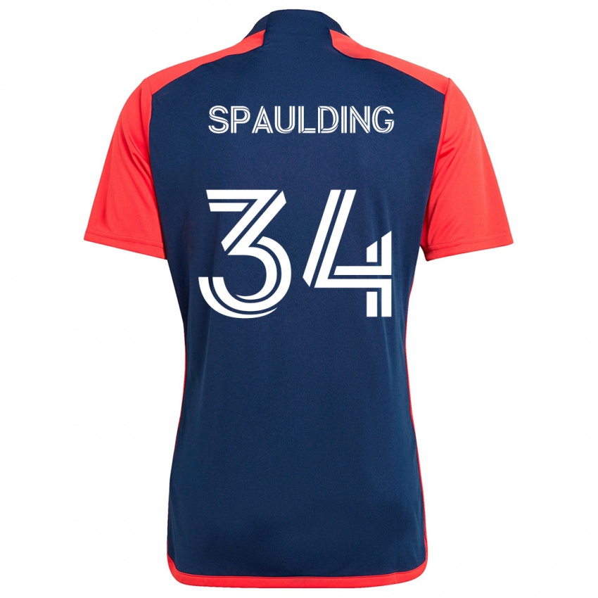 Dětské Ryan Spaulding #34 Modrá Červená Domů Hráčské Dresy 2024/25 Dres