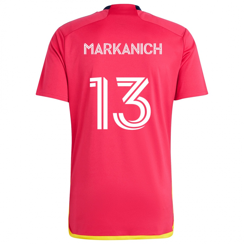 Dětské Anthony Markanich #13 Červená Modrá Domů Hráčské Dresy 2024/25 Dres