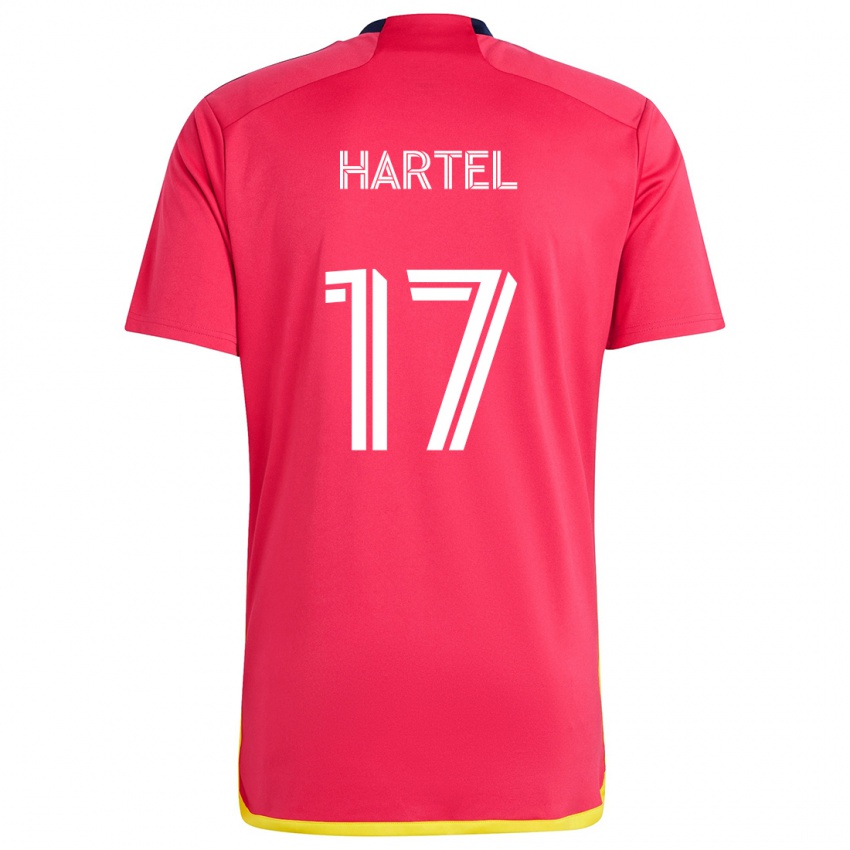 Dětské Marcel Hartel #17 Červená Modrá Domů Hráčské Dresy 2024/25 Dres