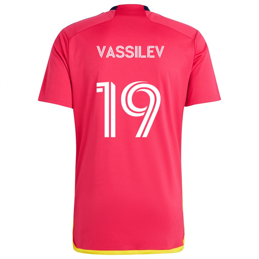 Dětské Indiana Vassilev #19 Červená Modrá Domů Hráčské Dresy 2024/25 Dres