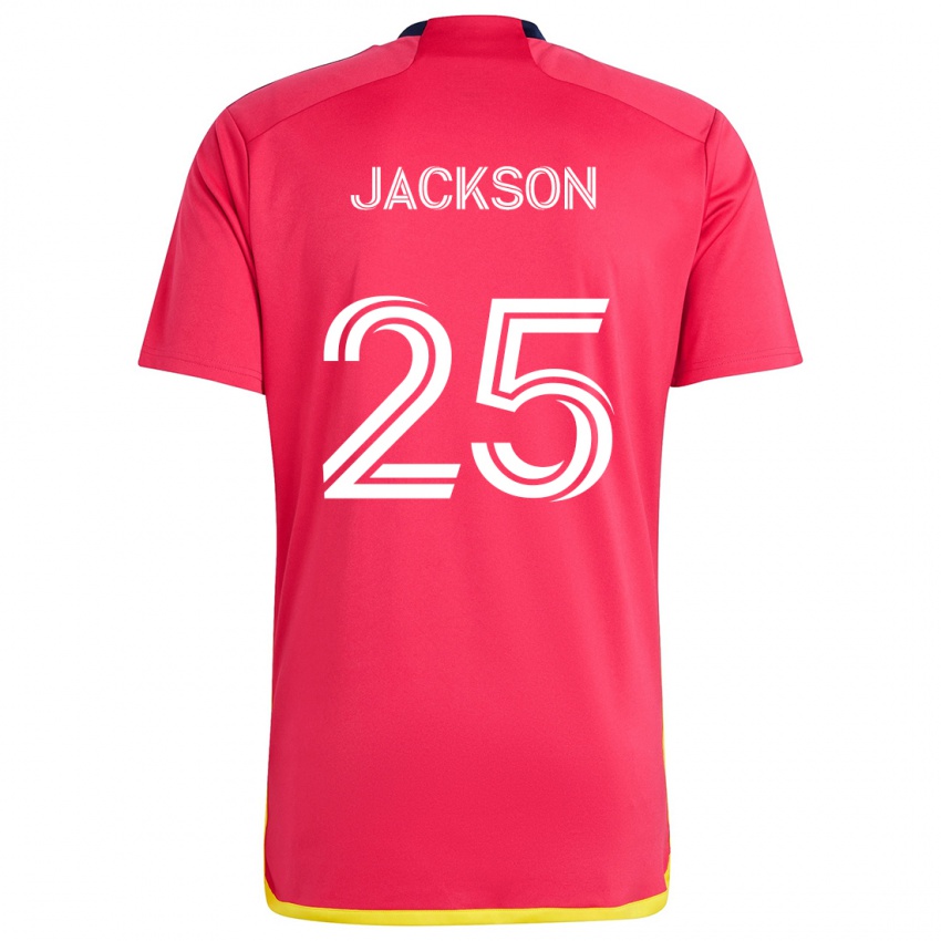 Dětské Aziel Jackson #25 Červená Modrá Domů Hráčské Dresy 2024/25 Dres