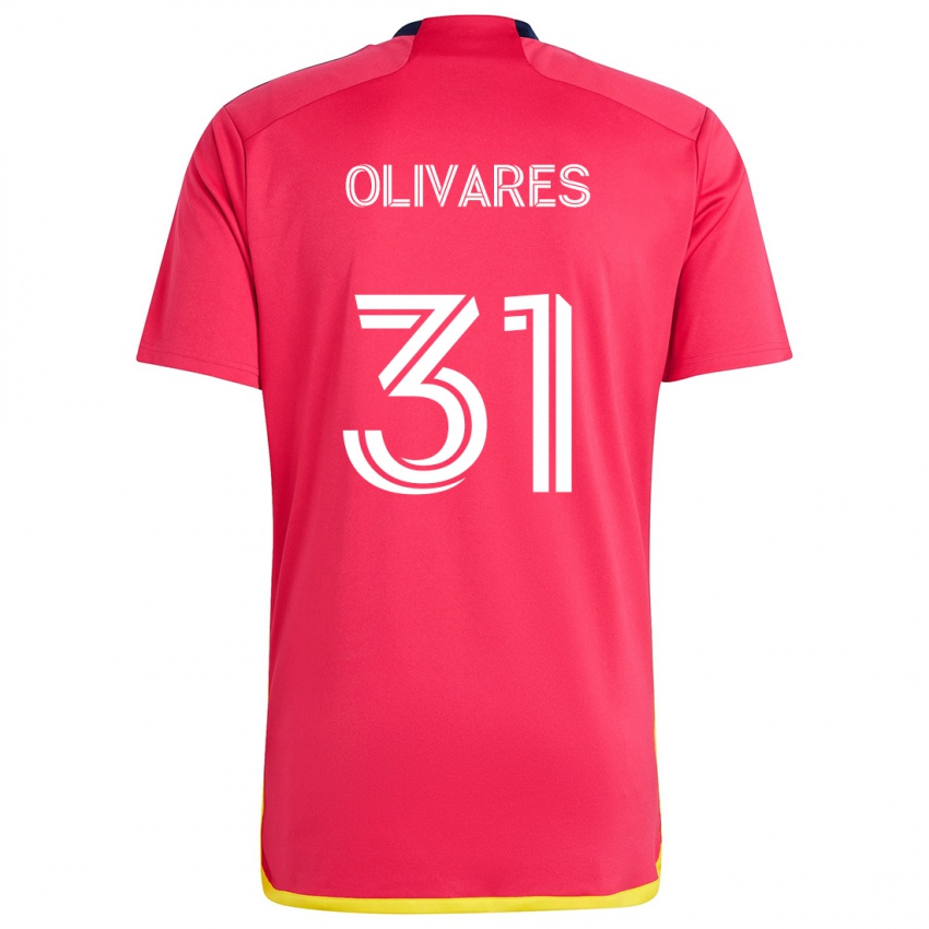 Dětské Christian Olivares #31 Červená Modrá Domů Hráčské Dresy 2024/25 Dres