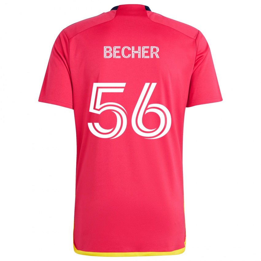 Dětské Ryan Becher #56 Červená Modrá Domů Hráčské Dresy 2024/25 Dres