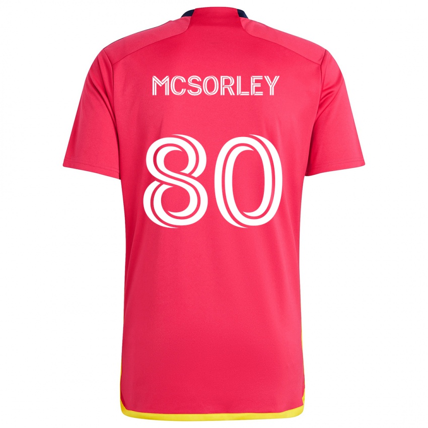 Dětské Brendan Mcsorley #80 Červená Modrá Domů Hráčské Dresy 2024/25 Dres