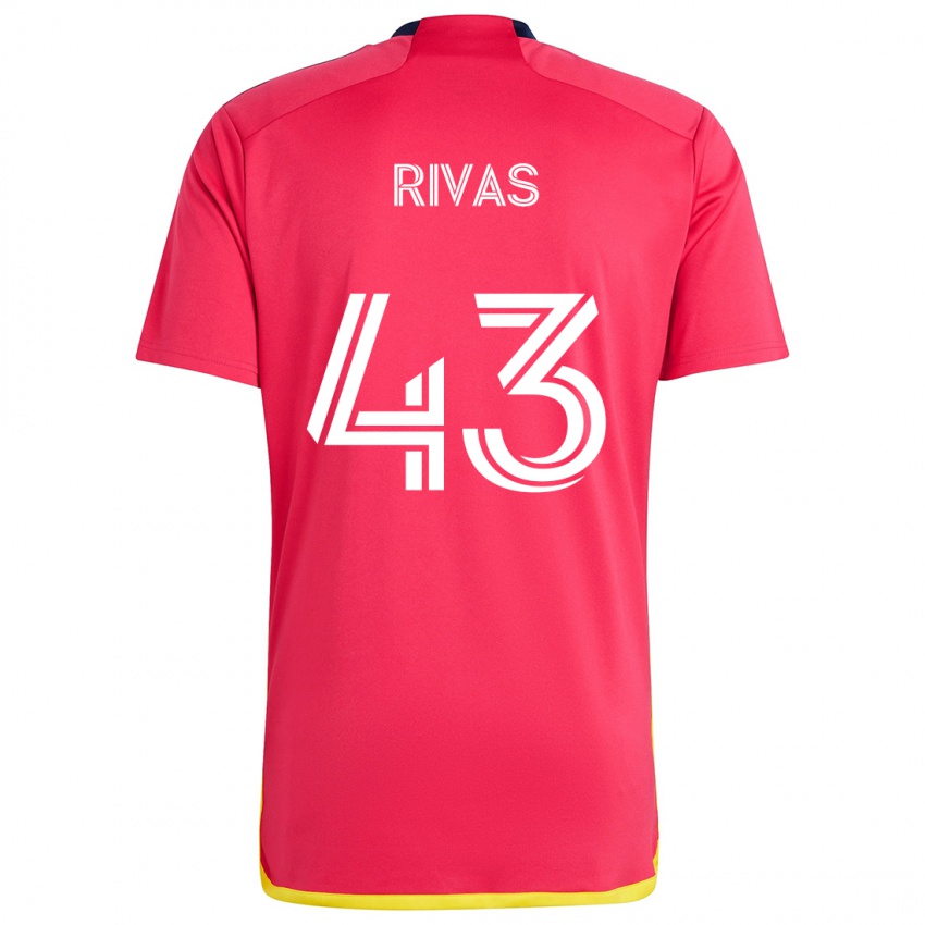 Dětské Sergio Rivas #43 Červená Modrá Domů Hráčské Dresy 2024/25 Dres