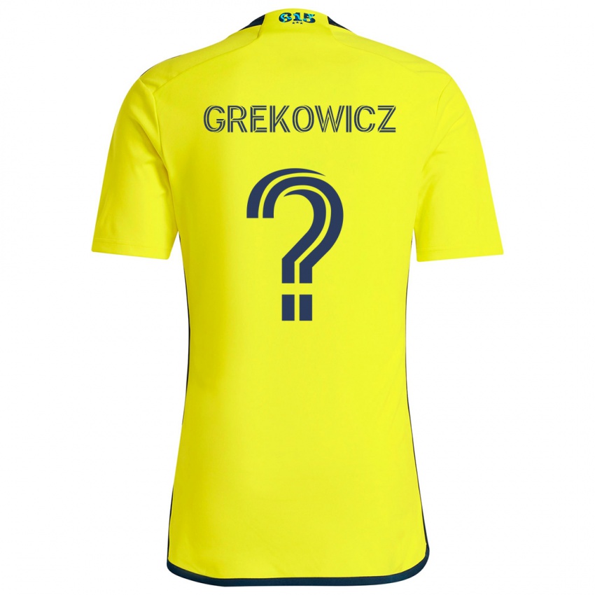 Dětské Jacob Grekowicz #0 Žlutá Modrá Domů Hráčské Dresy 2024/25 Dres