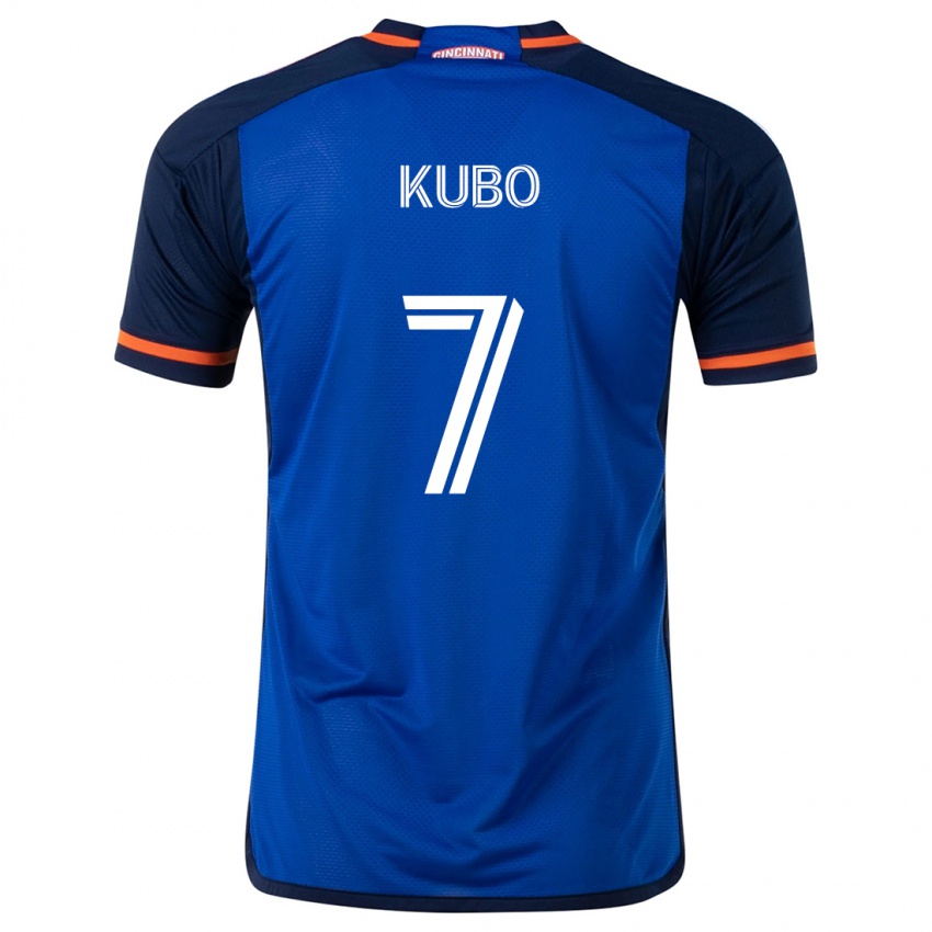 Dětské Yuya Kubo #7 Modrá Bílá Domů Hráčské Dresy 2024/25 Dres