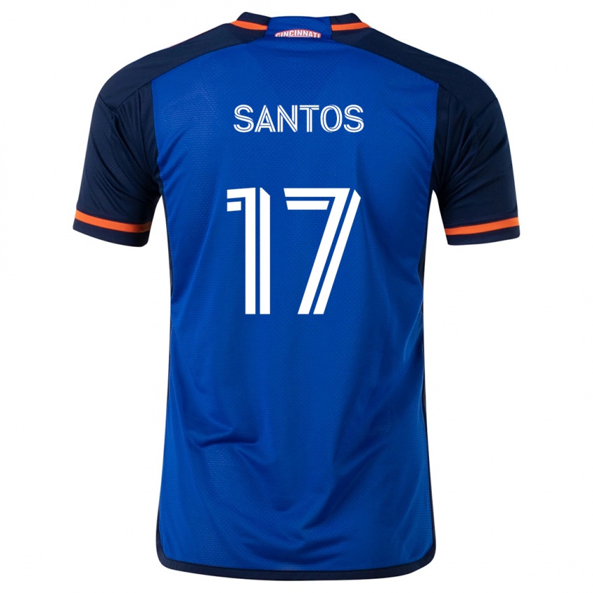 Dětské Sergio Santos #17 Modrá Bílá Domů Hráčské Dresy 2024/25 Dres