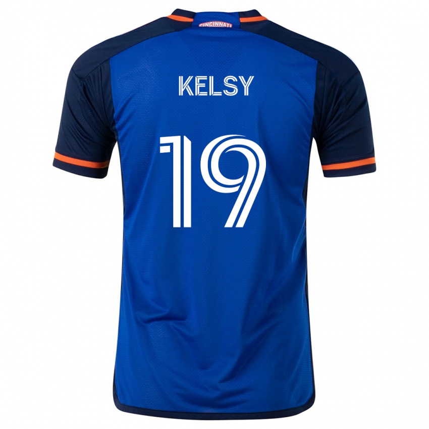 Dětské Kevin Kelsy #19 Modrá Bílá Domů Hráčské Dresy 2024/25 Dres