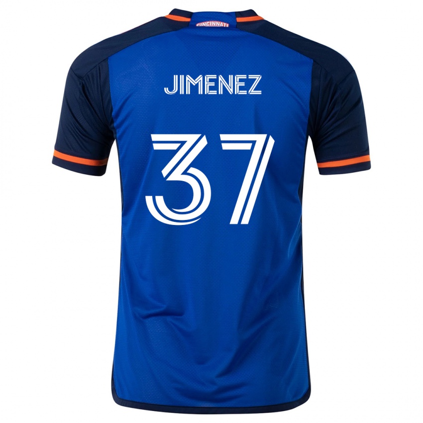 Dětské Stiven Jimenez #37 Modrá Bílá Domů Hráčské Dresy 2024/25 Dres