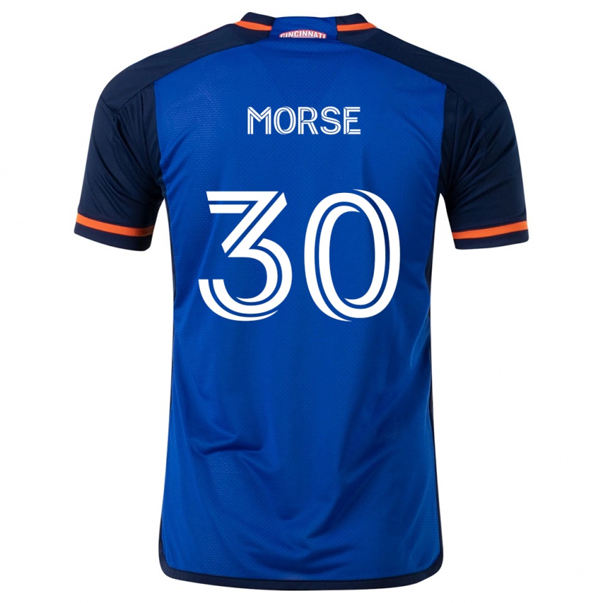 Dětské Hunter Morse #30 Modrá Bílá Domů Hráčské Dresy 2024/25 Dres