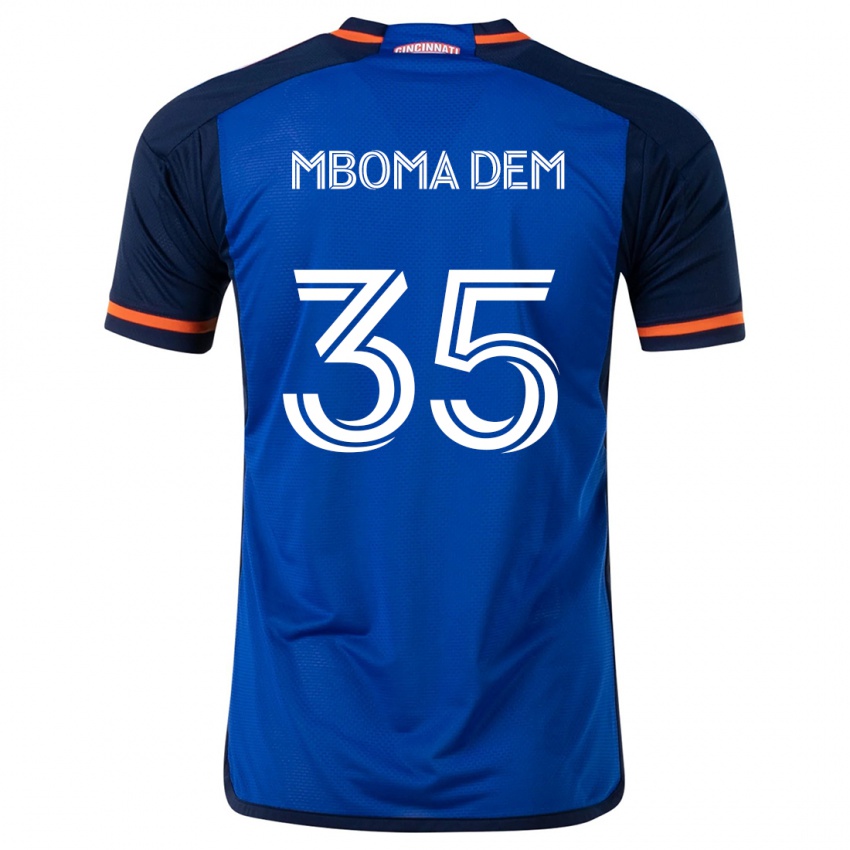 Dětské Kenji Mboma Dem #35 Modrá Bílá Domů Hráčské Dresy 2024/25 Dres